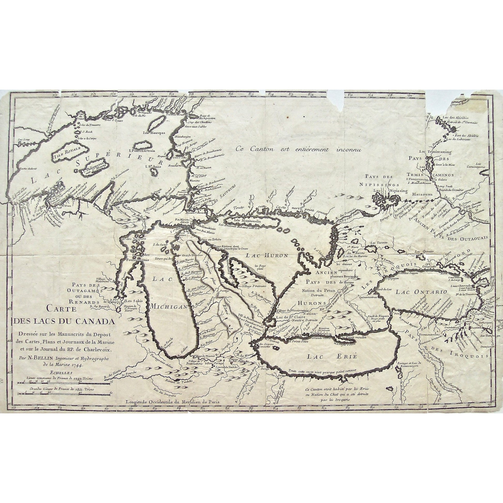 Carte de Lacs du Canada, Carte, Cartes, Lacs Du Canada, Map, Maps, Mapping, Chart, Charts, Charting, Canadian lakes, Lakes in Canada, Canton Inconnu, Lac Erie, Lake Erie, Lac Huron, Lake Huron, Lac Michigan, Lake Michigan, Lac Supérieur, Lake Superior, Pays des Outagames, Outagames, Pays des Renards, Ancien Pays des Hurons, Hurons, Lac de Ste. Claire. Lac Ontario, Lake Ontario, Pays des Nipissings, Nipissings, Pays des Iroquios, Iroquois, Les Iroquois du nord, Northern Iroquois, Ancien Pays Outaouais, Outa