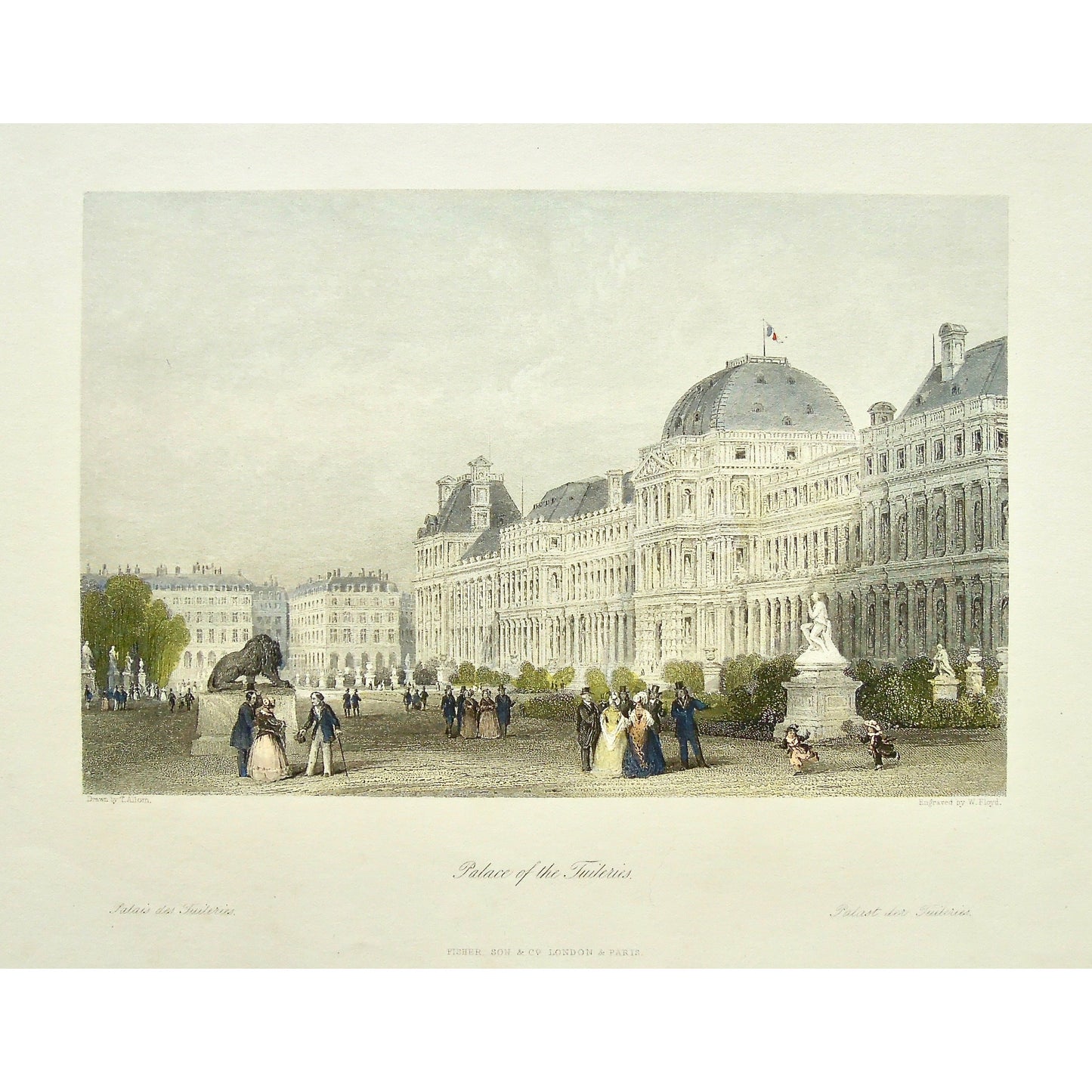 Palace of the Tuileries, Palace, Tuileries, Palais, Palais des Tuileries, Palast, Palast der Tuileries, Exterior, Building, Buildings, architecture, Socializing, French Style, French Dress, Renaissance, Renaissance Architecture, Royal, Imperial palace, Paris, Louis XIII, Louis XIV, Louis XV, Louis XVI, Napoleon, Residence, Tuileries Palace, Garden, Gardens, Strolling, French Revolution, Baroque, Detailed design, France, France Illustrated, Exhibiting its Landscape Scenery, Antiquities, Military and Ecclesia